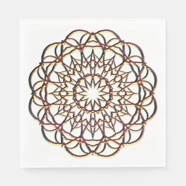 De Papel Guardanapo com rendas como Design Dourado (Frente)