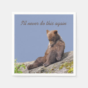 De Papel Guardanapo coquetel padrão com ursinho-urso