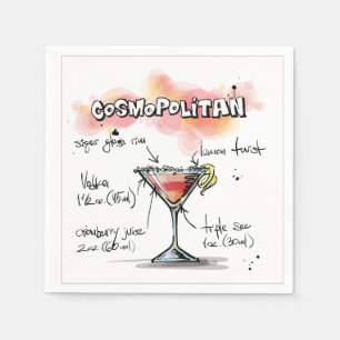 De Papel Guardanapo cosmopolita do cocktail da receita da