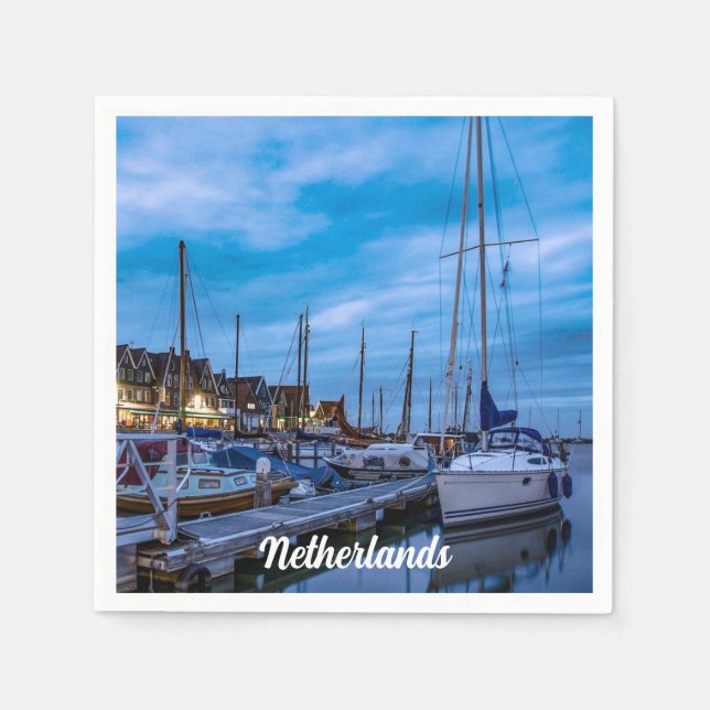 De Papel Guardanapo da cena noturna tradicional da cidade d (Frente)