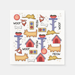 De Papel Guardanapo do Livro Branco do Woof & do Meow