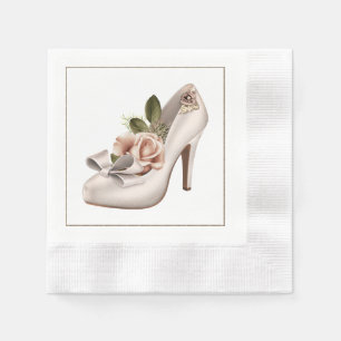 De Papel Guardanapo elegantes do casamento com calçados do