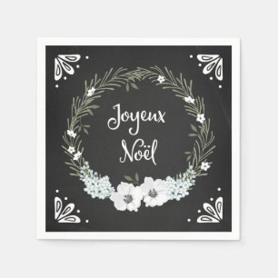 De Papel Guardanapo franceses florais do Natal do quadro