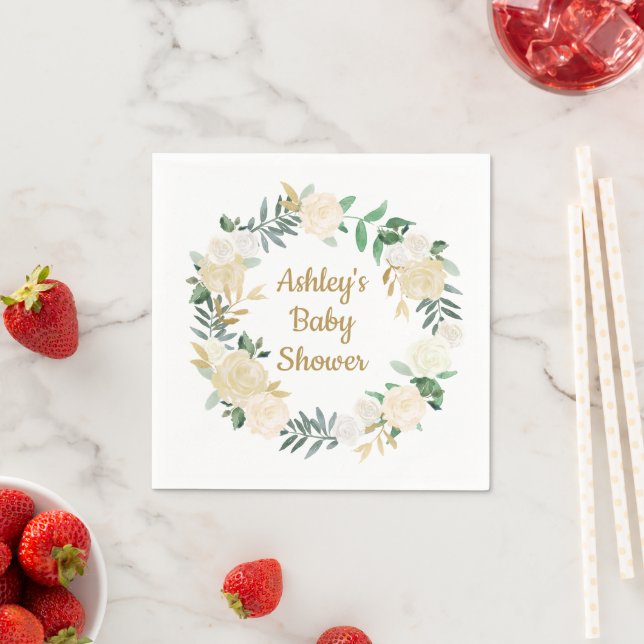De Papel Guardanapo para Festa Boho Outono Dourado & Branco (Insitu)