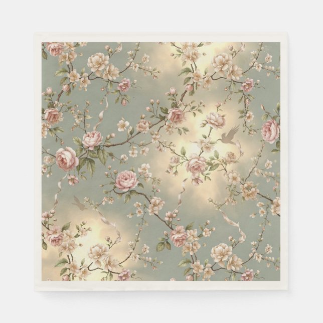 De Papel Guardanapo para Lanche Floral LoveBird (Frente)