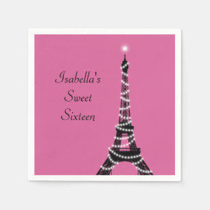 De Papel Guardanapo parisiense Sparkly do doce dezesseis