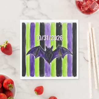 De Papel Guardanapo Personalizado com Listras Verde e Roxo