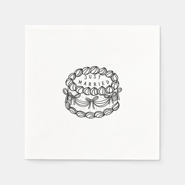 De Papel Guardanapo Personalizado - Recem casados - Bolo Vi (Frente)