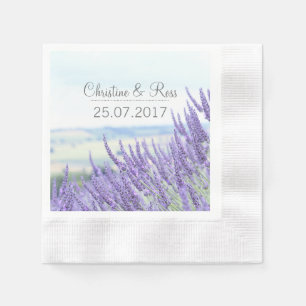 De Papel Guardanapo personalizados Wedding da lavanda