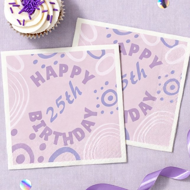 De Papel Guardanapo Rosa e Roxo Com Idade (Young or old, just change the number to fit the party. Soft girly pink and purple.)