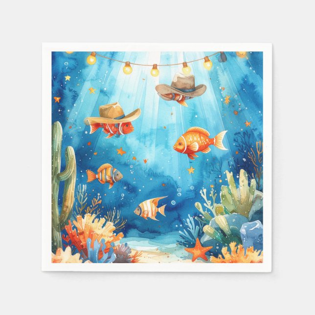De Papel Guardanapo temático Fish Party Texas (Frente)
