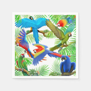 De Papel Guardanapo tropicais da selva do papagaio do Macaw
