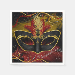 De Papel Guardanapo vermelho & Dourado da faísca da pena d
