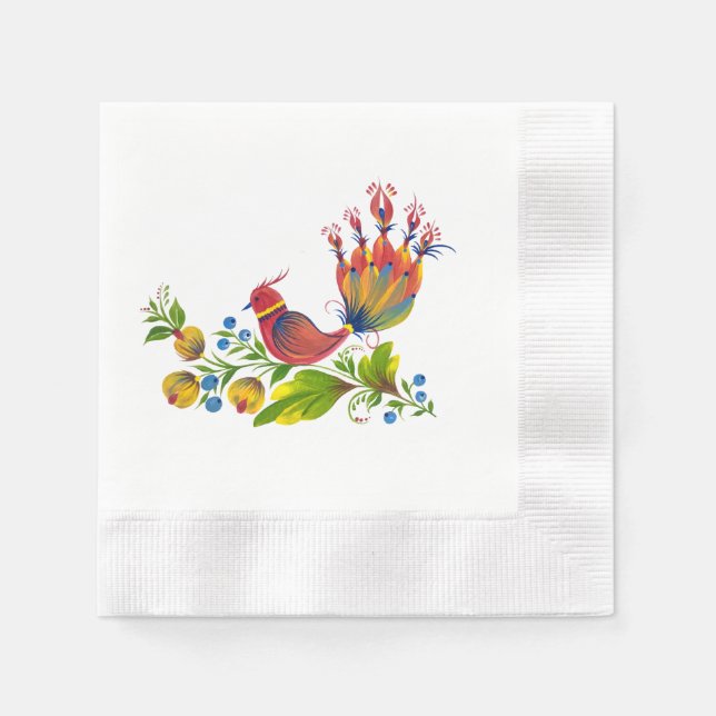 De Papel Guardanapo Vibrante Pássaro da Felicidade (Frente)