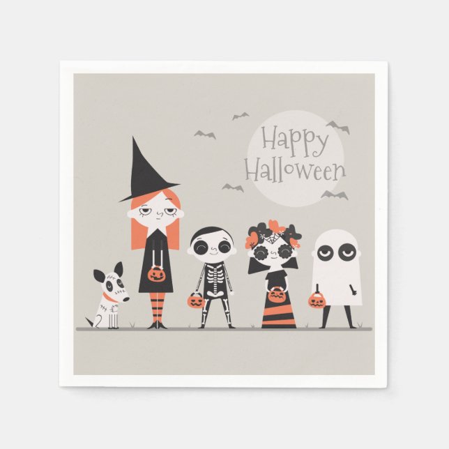 De Papel Halloween simples, mas elegante | Guardanapo (Frente)