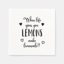 Inspirar quando a vida te dá limões | Guardanapo