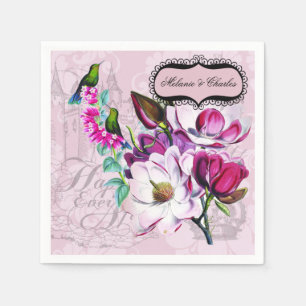 De Papel Magnólias dos colibris que Wedding os guardanapo