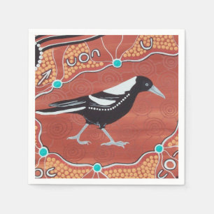 De Papel Magpie que sonha guardanapo