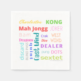 De Papel Mahjong temeu guardanapo apresentando o americano 