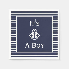 De Papel Marinho náutico e branco é um guardanapo com garga