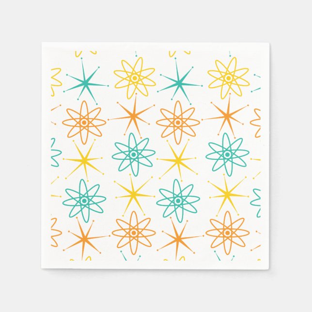 De Papel Nove anos 50 - átomos e estrelas guardanapo (Frente)