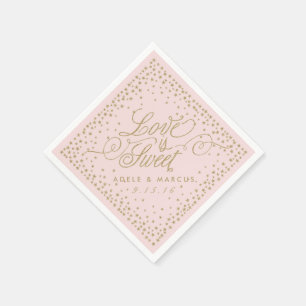 De Papel O "amor é guardanapo cor-de-rosa do casamento" da