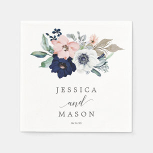 De Papel O marinho floresce guardanapo do cocktail do