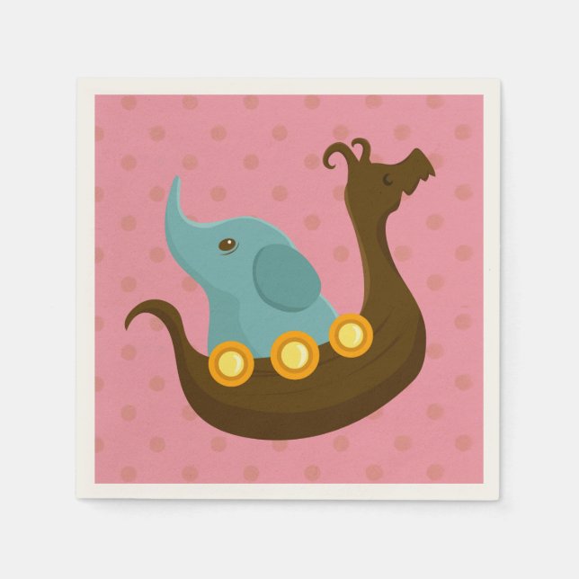 De Papel Pequenos viajantes: guardanapo elefante (Frente)