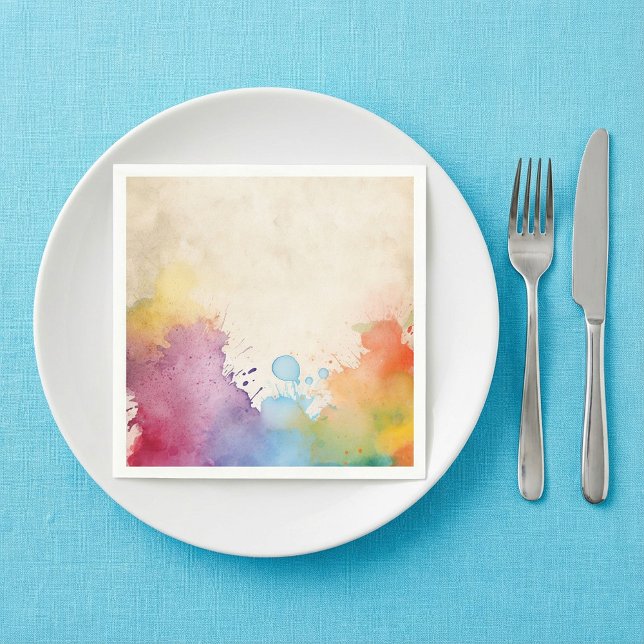 De Papel Pintado brilhante guardanapo (Bright paint splashes napkin.)