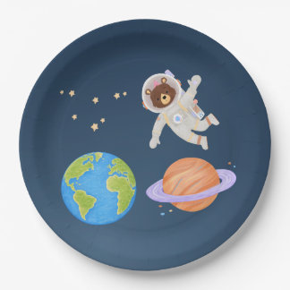 De Papel Prato Espacial 7"