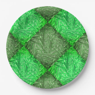 De Papel Prato verde falsa grama ou folhas coqueiro