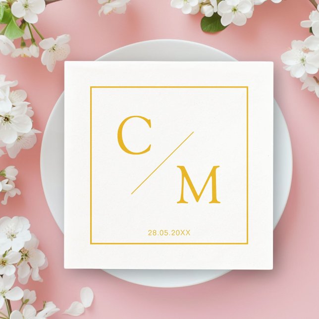 De Papel Simples guardanapo elegante (Personalized Simple Elegant Monogram Napkin)