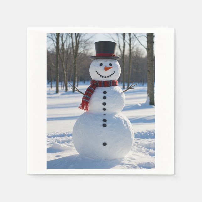 De Papel Snowman guardanapo (Frente)