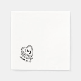 De Papel Tendy vintage bolo inicial guardanapo