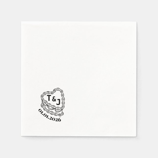 De Papel Tendy vintage bolo inicial guardanapo (Frente)