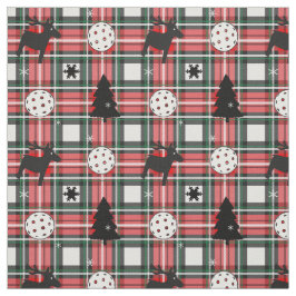 🎄 de picleball e renas Feliz Tecido de Natal