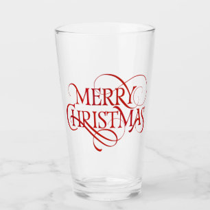 De Pint Copo do vidro do Feliz Natal