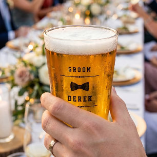 De Pint Copo para Noivo com Nome Personalizado Vintage