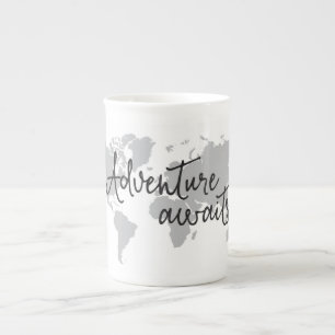 De Porcelana A aventura espera a caneca do mapa