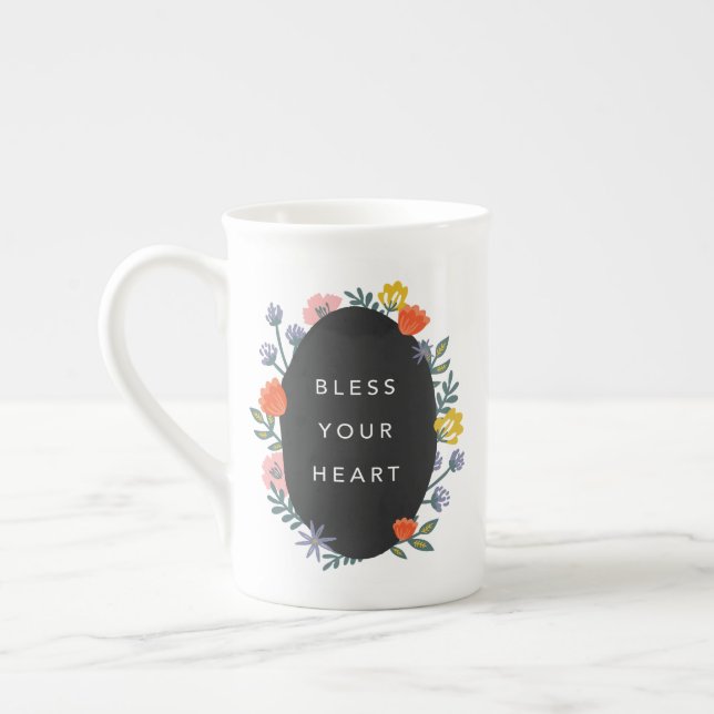 De Porcelana Abençoe sua caneca do coração (Esquerda)