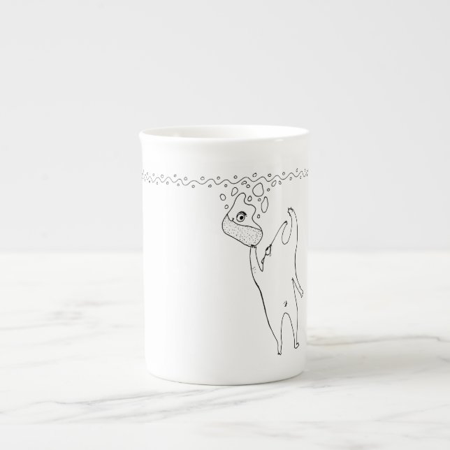 De Porcelana Alcançando a caneca (Frente)