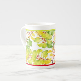 De Porcelana Autumn Berries sobre uma Caneca China Óssea