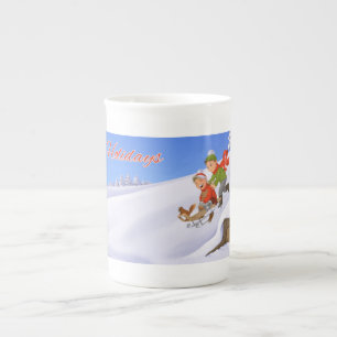 De Porcelana Boas festas caneca