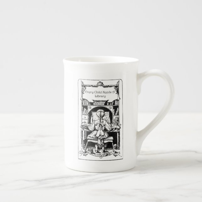 De Porcelana Cada criança precisa uma caneca da biblioteca (Direita)