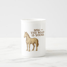 De Porcelana Caneca com cavalo e texto