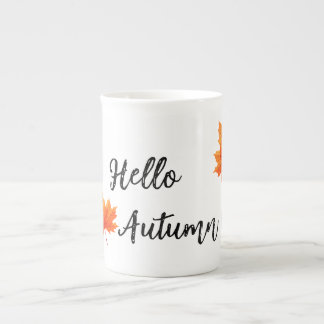 De Porcelana Caneca Cute Olá Outono