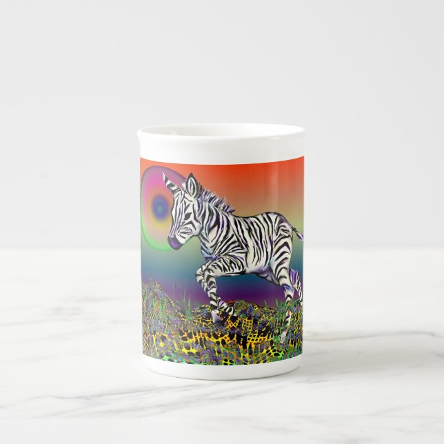 De Porcelana Caneca da zebra (Frente)
