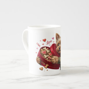 De Porcelana Caneca do Dia dos Namorados do Yorkie Engraçado   