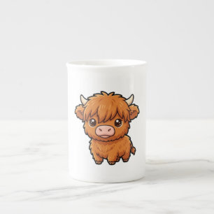 De Porcelana Caneca Especial Bebê Vaca das Terras Altas Fofa