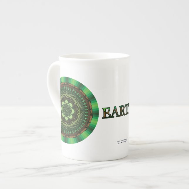 De Porcelana Caneca Especial Mandala da Terra (Frente Esquerda)